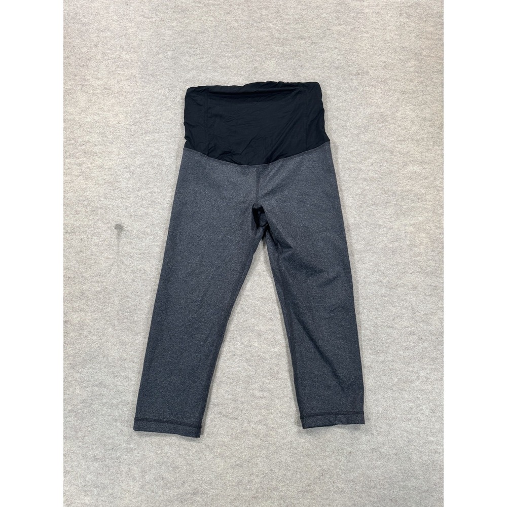 Be Maternity by Ingrid & Isabel Capri Leggings Womens Small Gray Crossover Panel